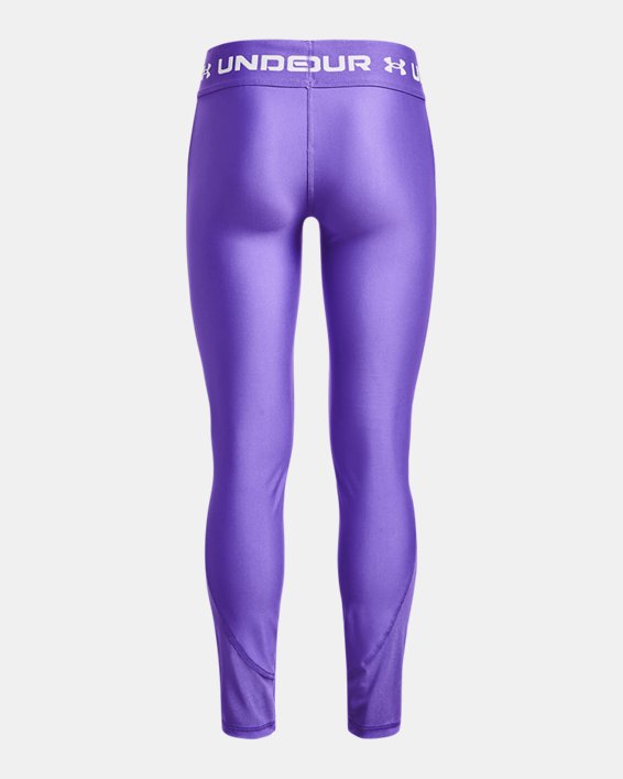 Girls' HeatGear® Leggings, Purple, pdpMainDesktop image number 1